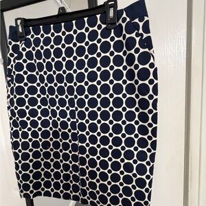 The Limited Navy and White Polka Dot Pencil Skirt
